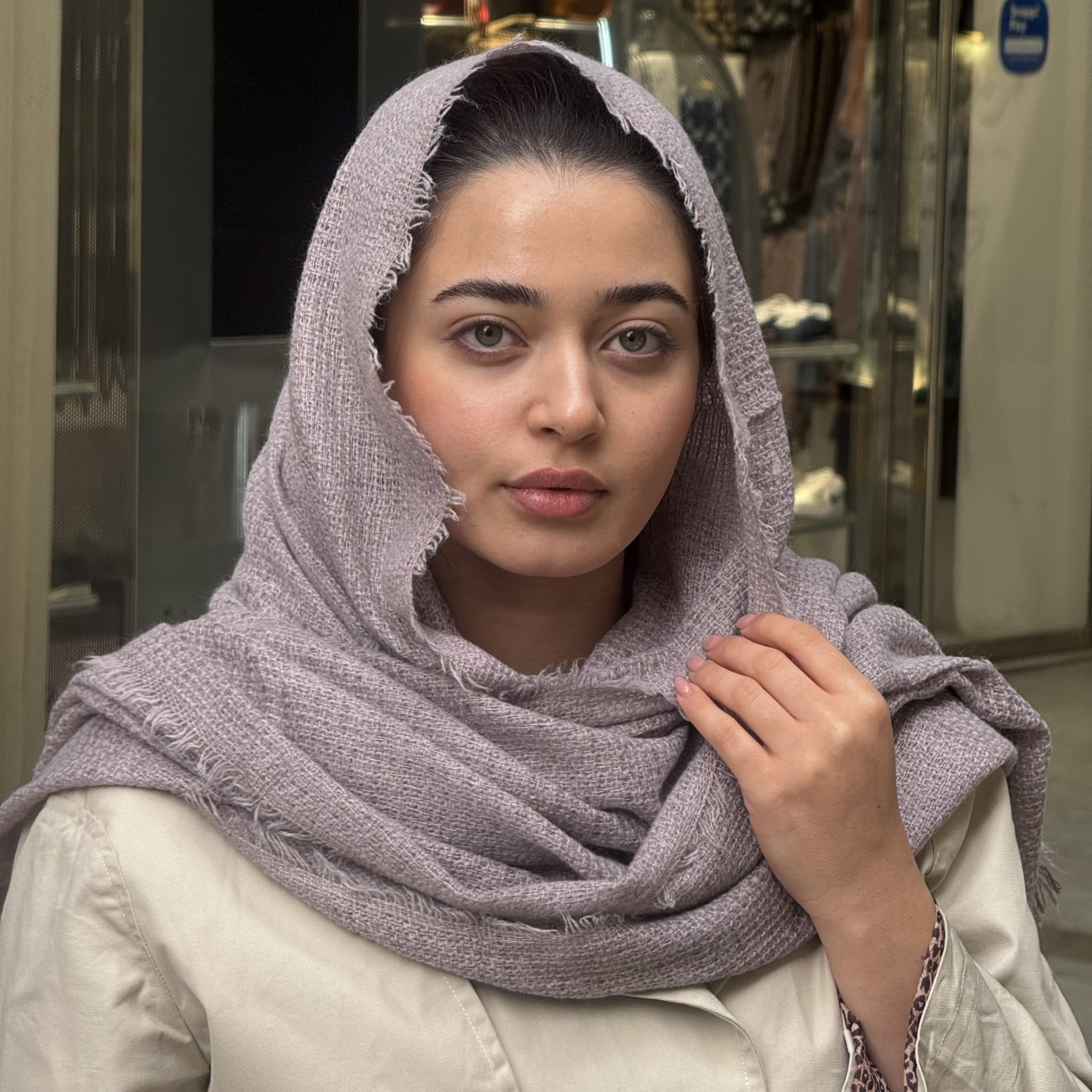 شال بیسیک موهر یاسی مدل 109