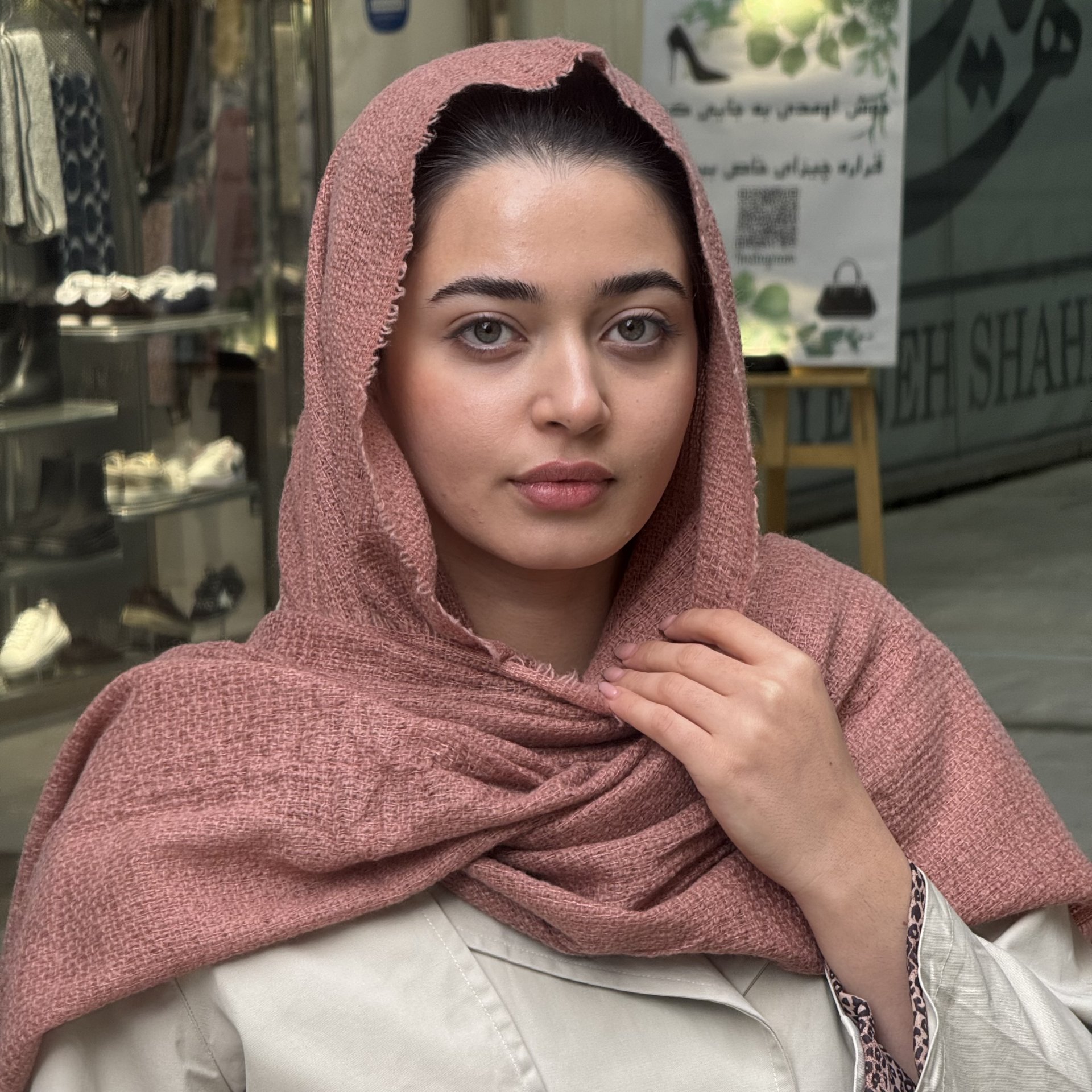 شال بیسیک موهر عنابی مدل 110