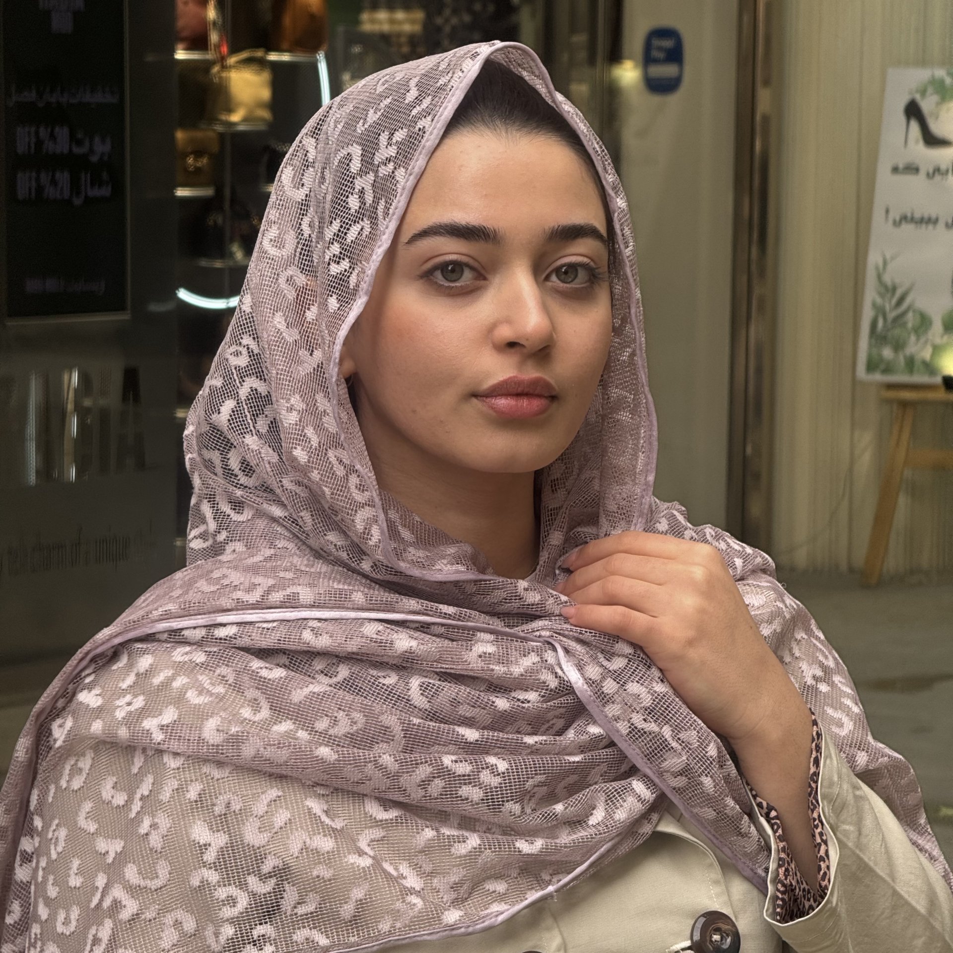 شال تور پلنگی صورتی پاستیلی مدل 103