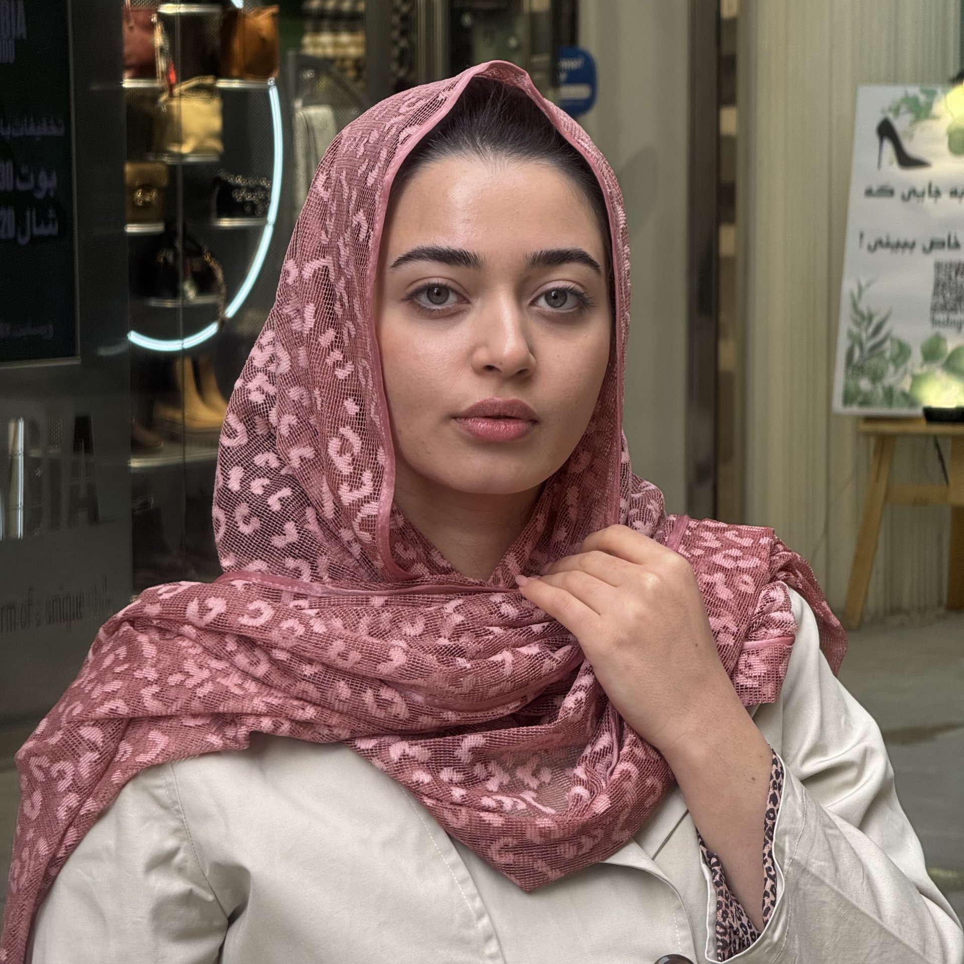 شال تور پلنگی سرخابی مدل 107